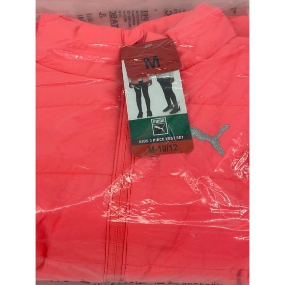 PUMA Youth‎ Set Girl's Vest Long Sleeve Shirt Leggings 3pc  Size Medium (10/12) - Picture 4 of 5